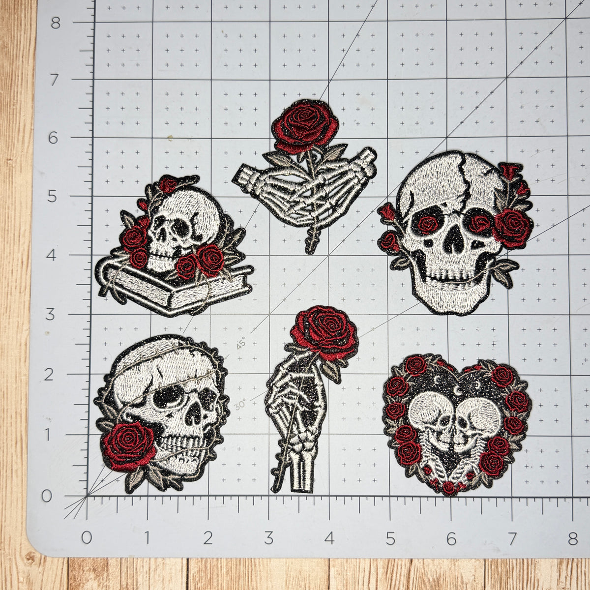 Dark Romance Love & Skulls Iron-on Patch Bundle