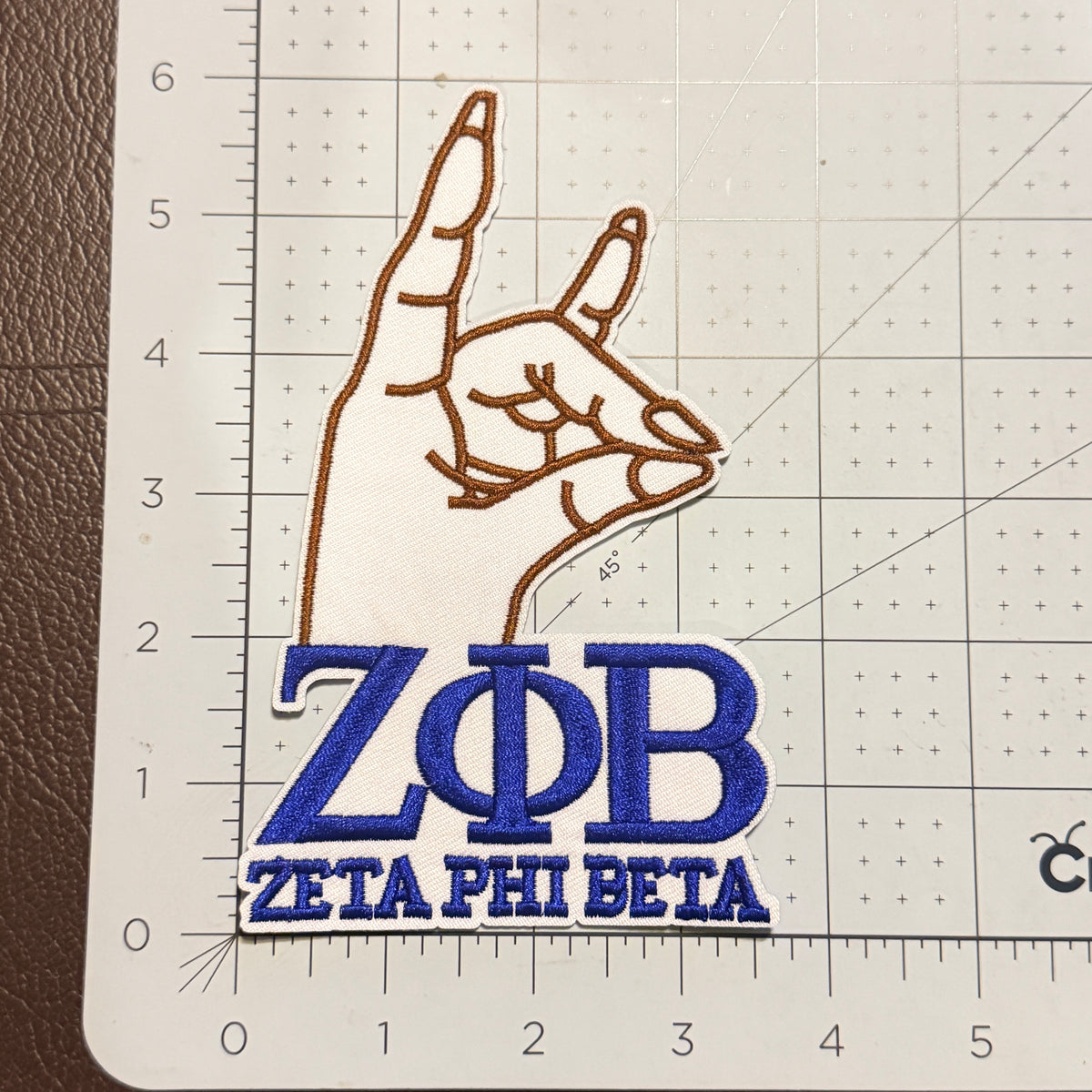 Zeta Phi Beta Dove Hand Sign Iron On Patch - Medium Size