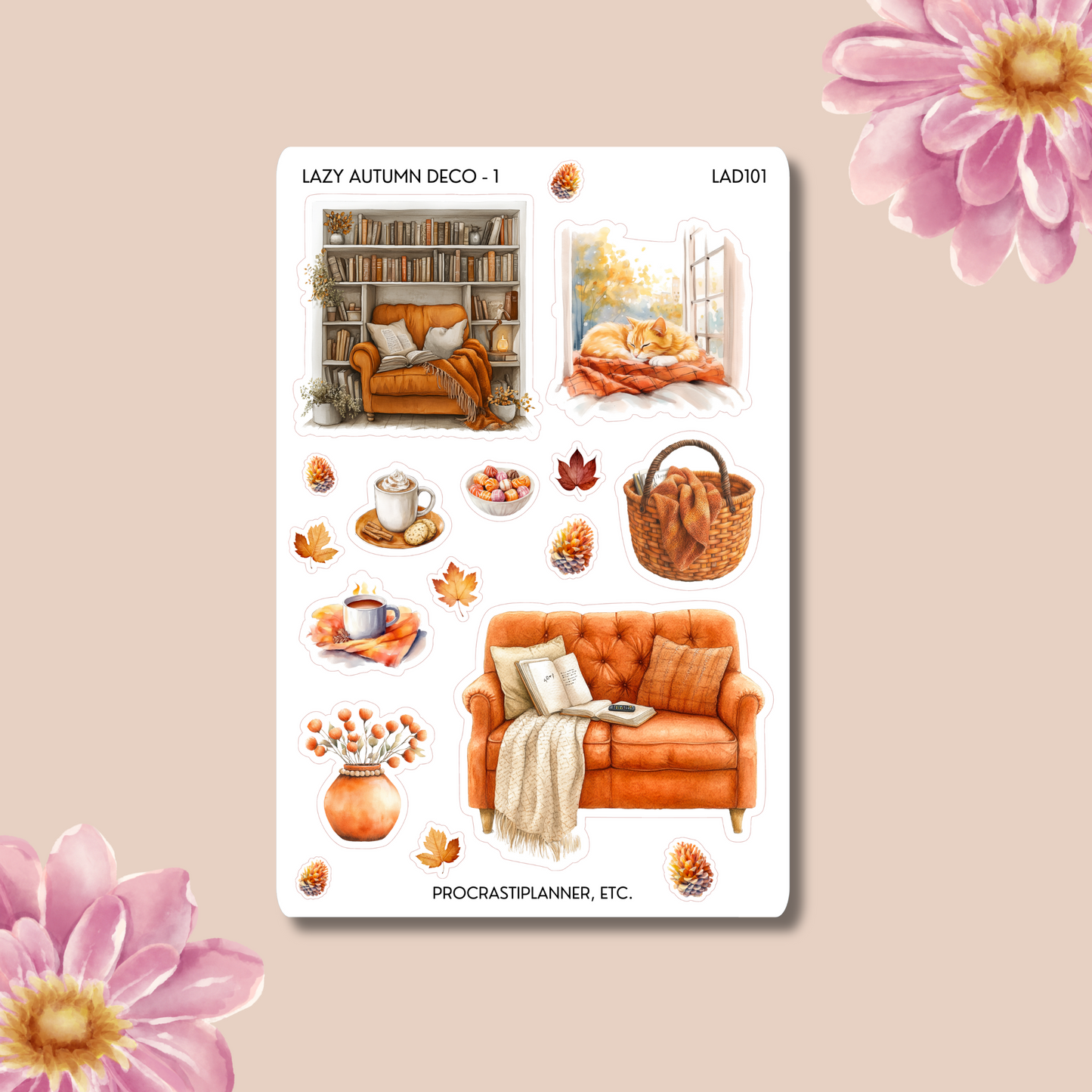 Lazy Autumn Deco Planner Stickers