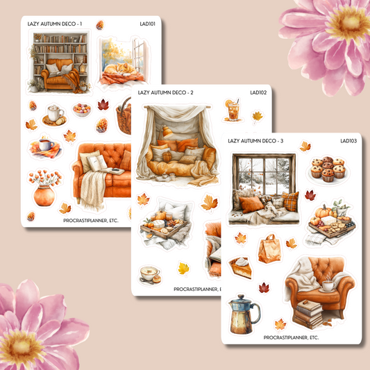 Lazy Autumn Deco Planner Stickers