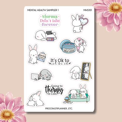 Bunny Mental Health Sampler Deco