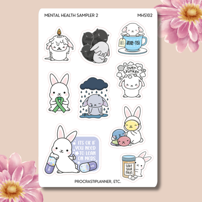 Bunny Mental Health Sampler Deco