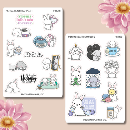 Bunny Mental Health Sampler Deco