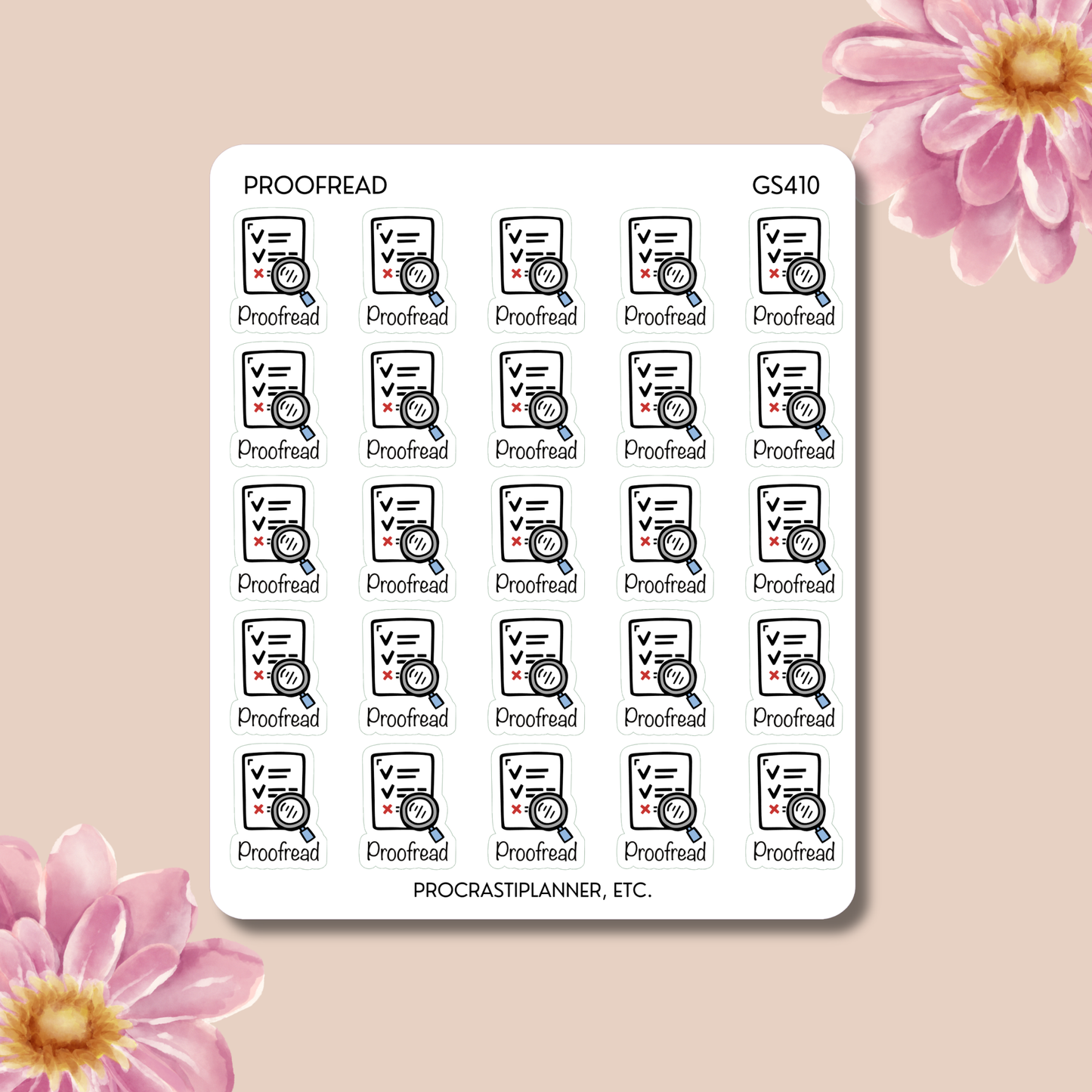 Proofread Icon Planner Stickers