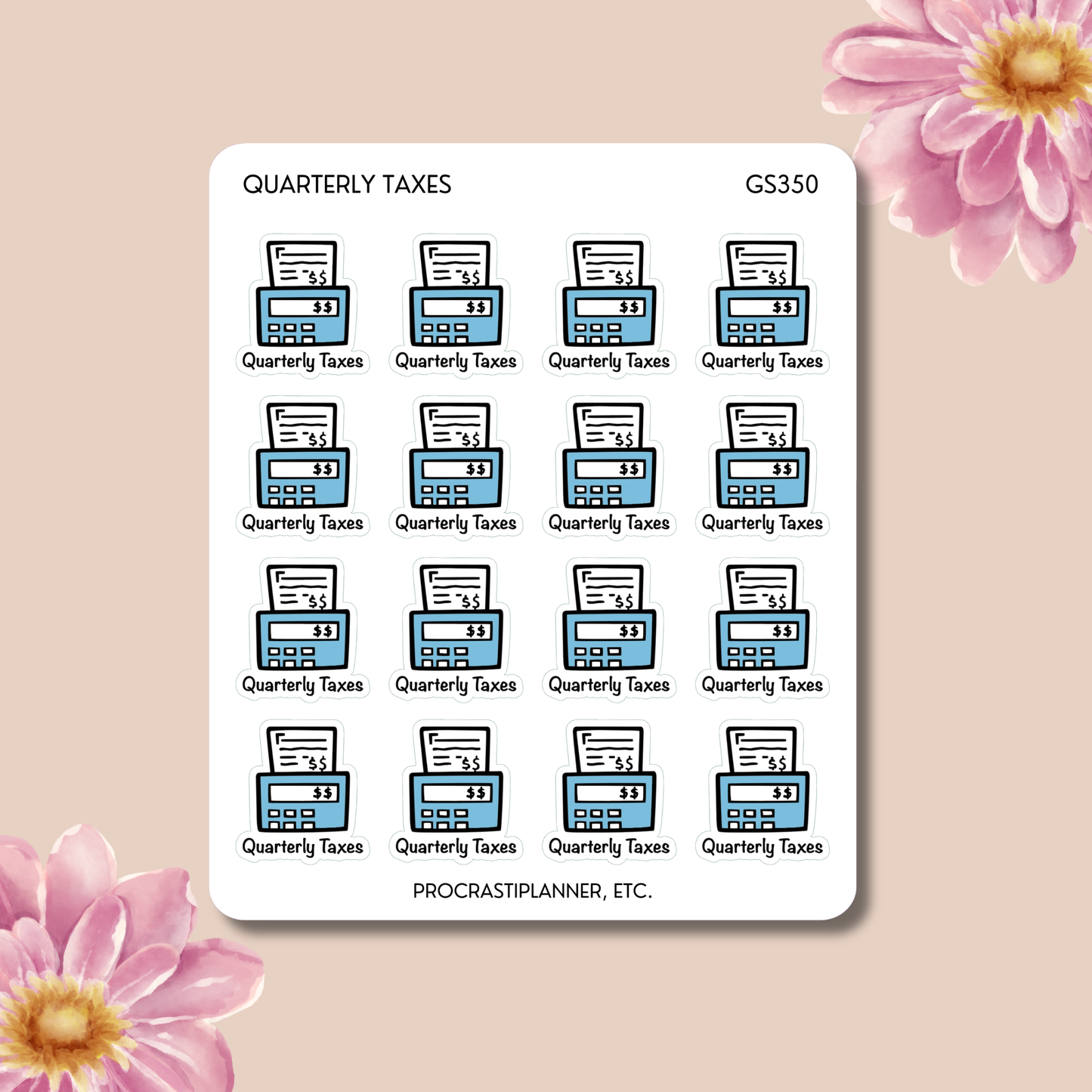 Quarterly Taxes Planner Stickers