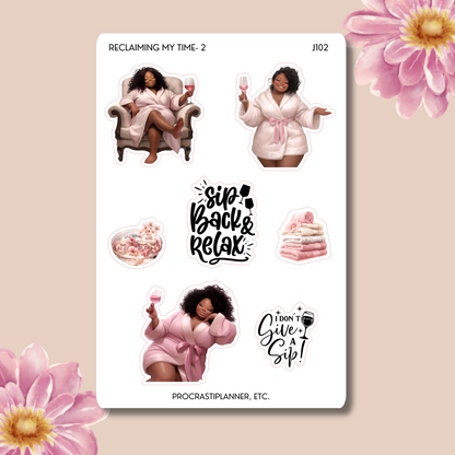 Reclaiming My Time Black Women Planner Stickers