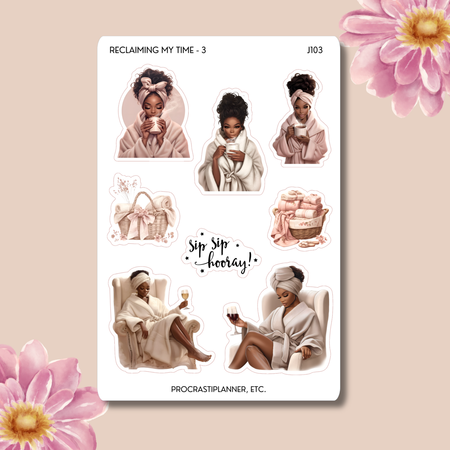 Reclaiming My Time Black Women Planner Stickers