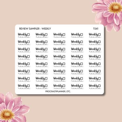 Weekly, Monthly, Quarterly Review Planner Stickers Sampler