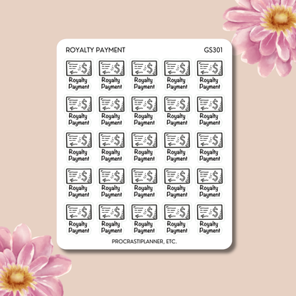 Royalty Payment Planner Stickers