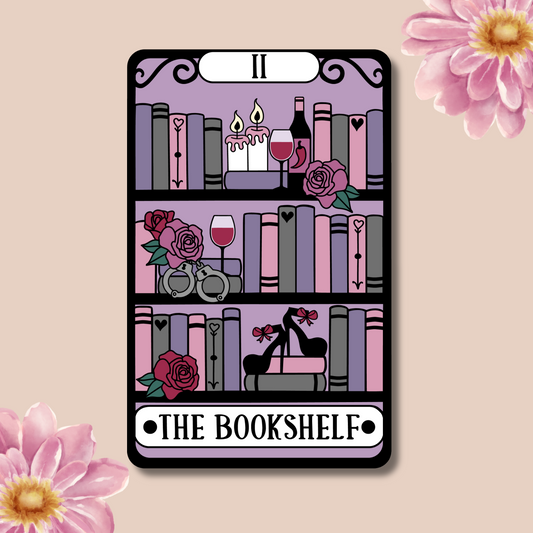 The Smutty Bookshelf Tarot Card Waterproof Sticker, Decal