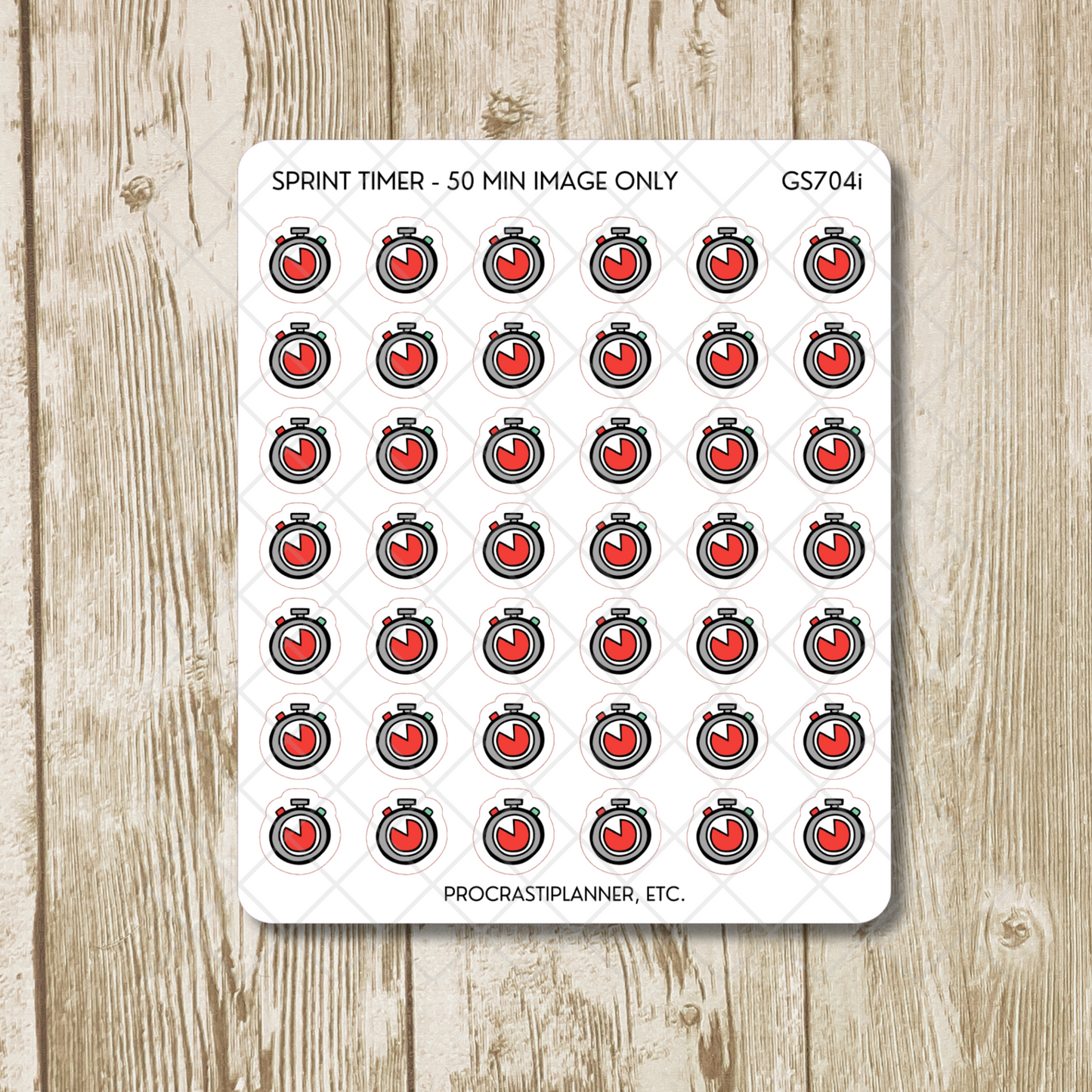 Sprint Timers 20/30/45/50/60 Min Productivity Tracking Planner Stickers