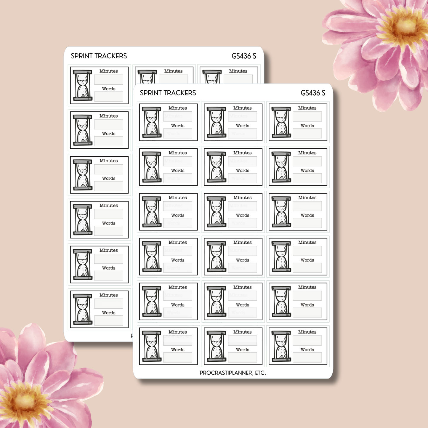 Word Count Sprint Trackers for Authors, Writers, Writing Sprints