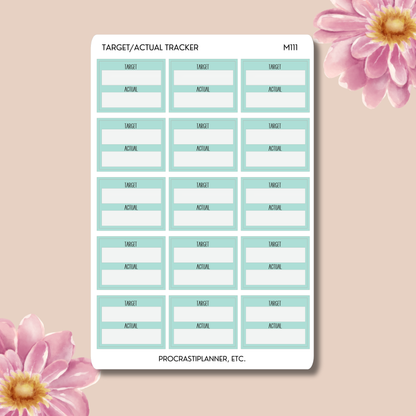 Target/Actual Tracking Sticker Sheet