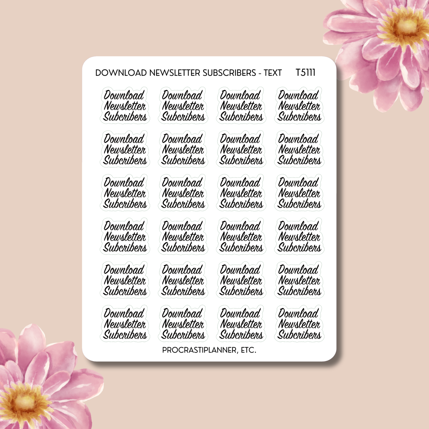 Text - Download Newsletter Subscribers