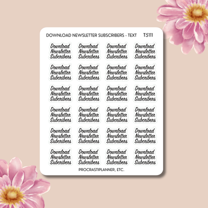 Text - Download Newsletter Subscribers