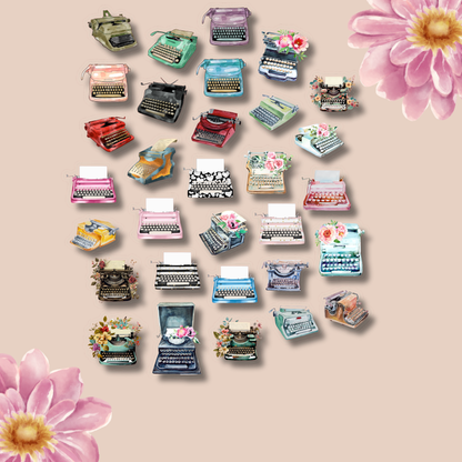 Typewriter Die Cut Confetti Stickers