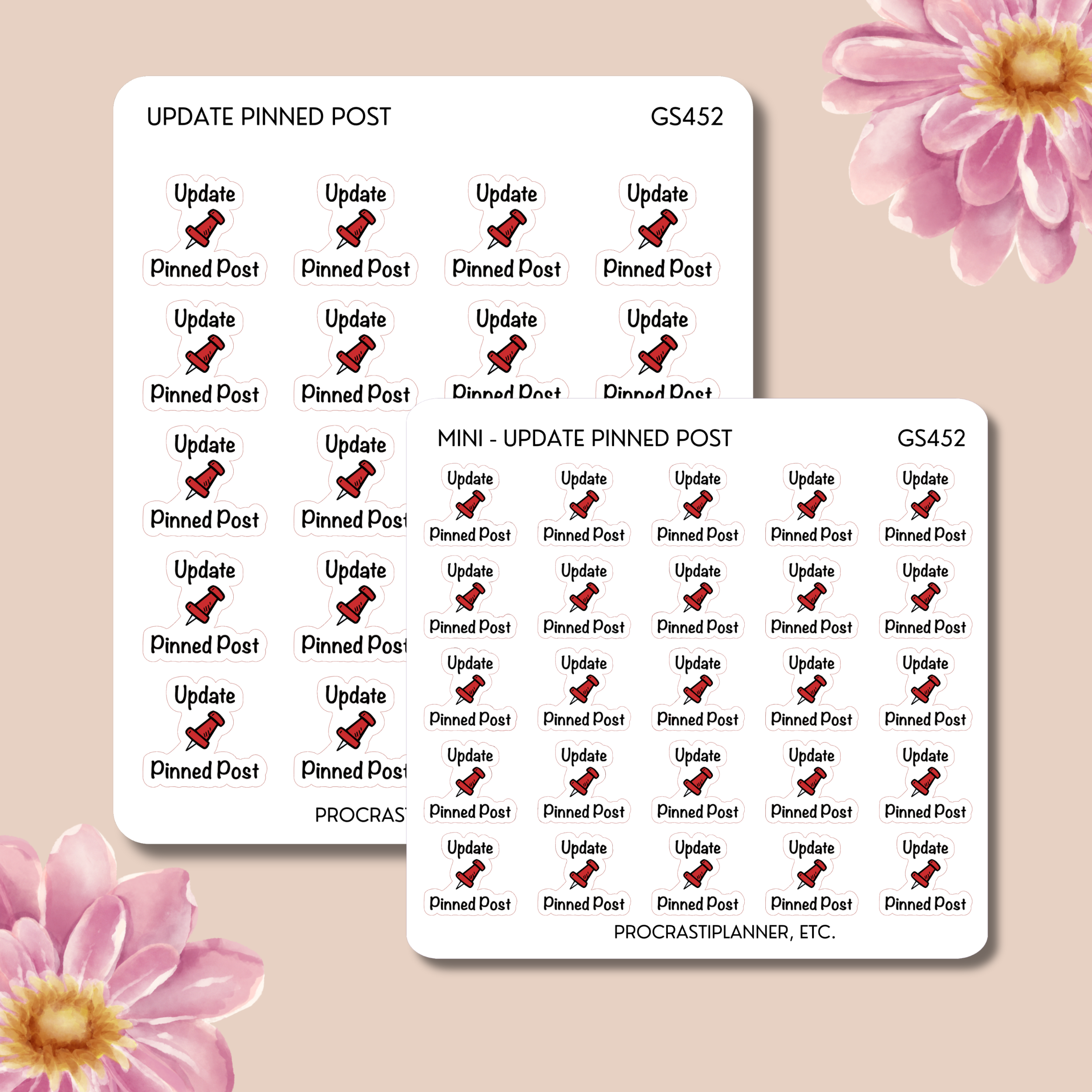 Postid Stickers Update Pinned Post Planner Stickers – Procrastiplanner, Etc.