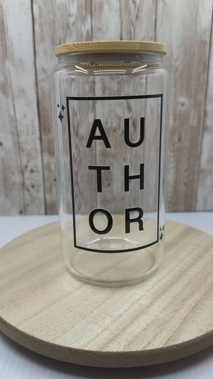 Author 16 Ounce Glass Can with Bamboo Lid