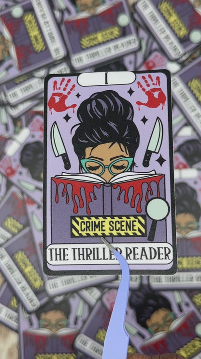 The Thriller Reader Tarot Card Waterproof Sticker, Decal