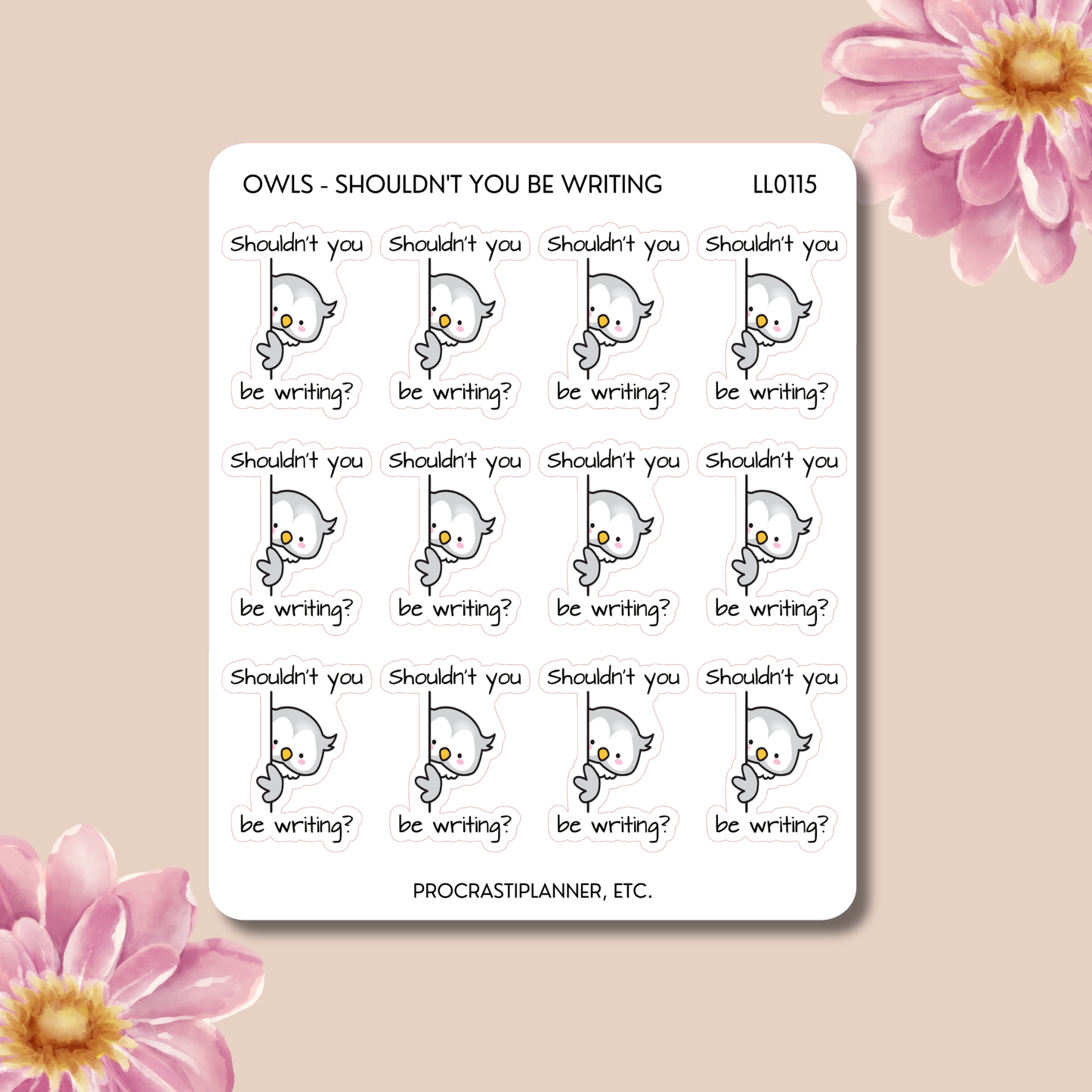 Owl Writing Theme - Shouldn't You Be Writing?