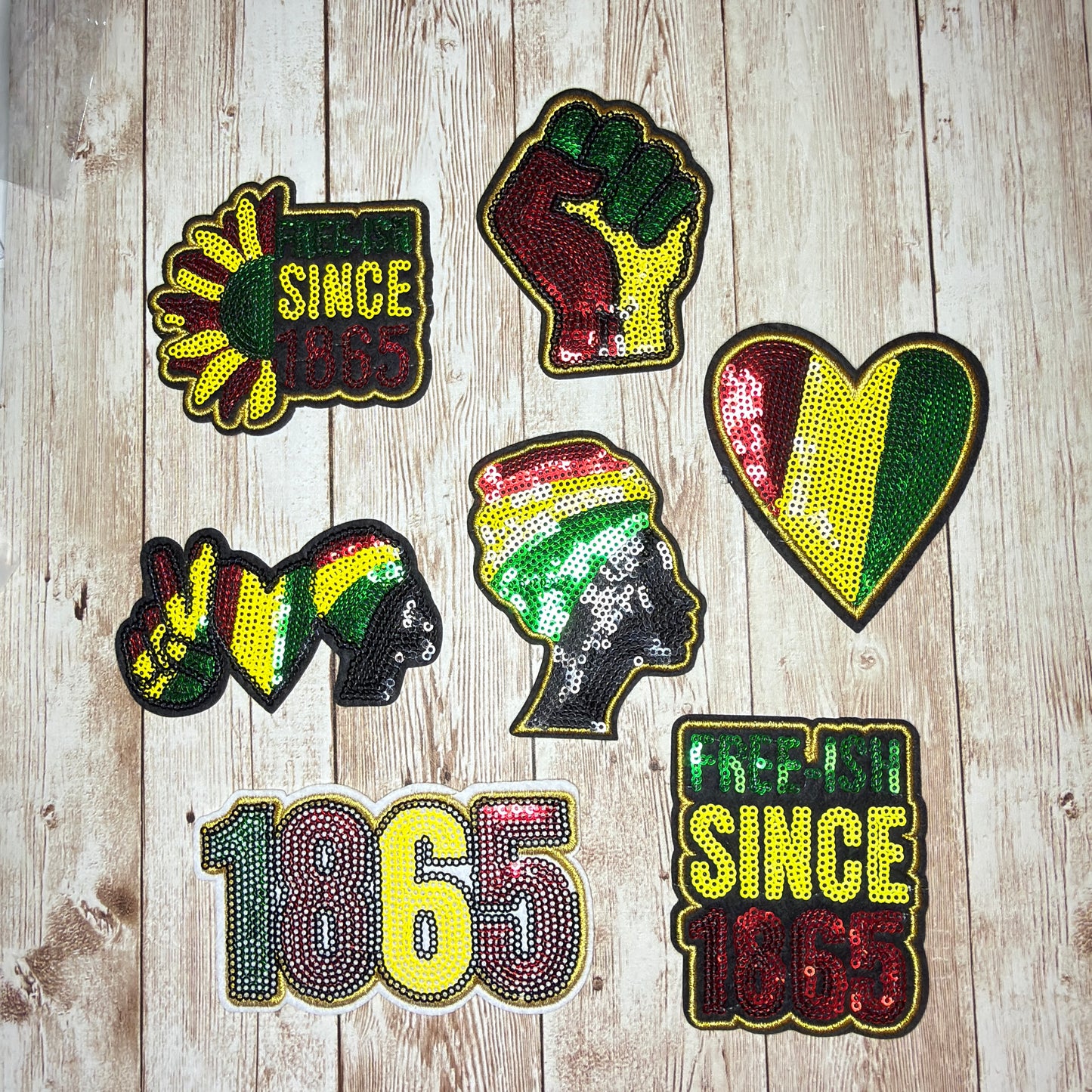 Sequins Juneteenth Celebration Iron on Patch Multiple Styles