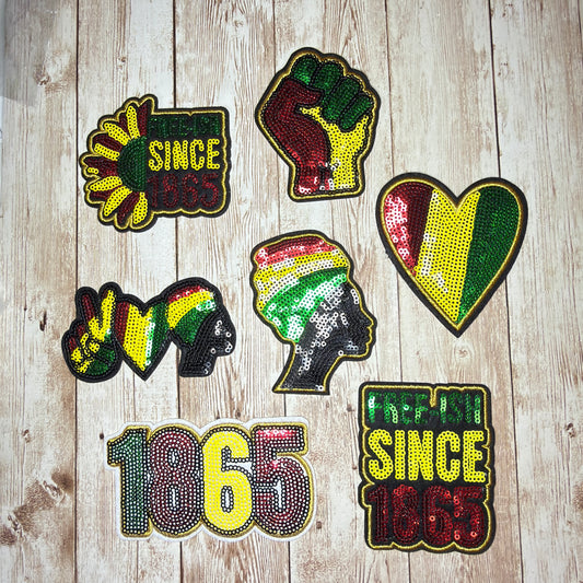 Sequins Juneteenth Celebration Iron on Patch Multiple Styles