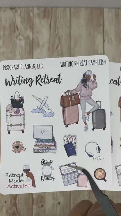 Writing Retreat Travel Author Vacation Planner Stickers