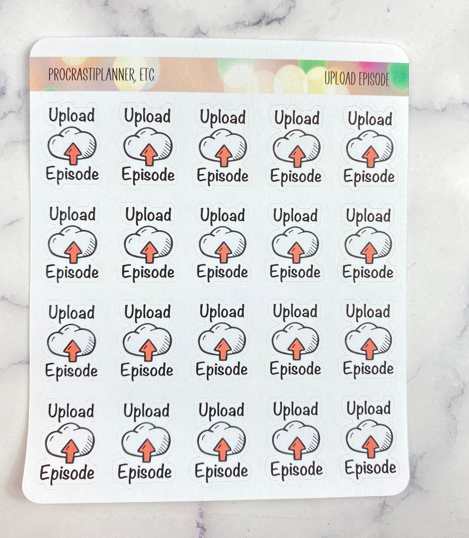 Upload Episode - Serial Release Planner Stickers