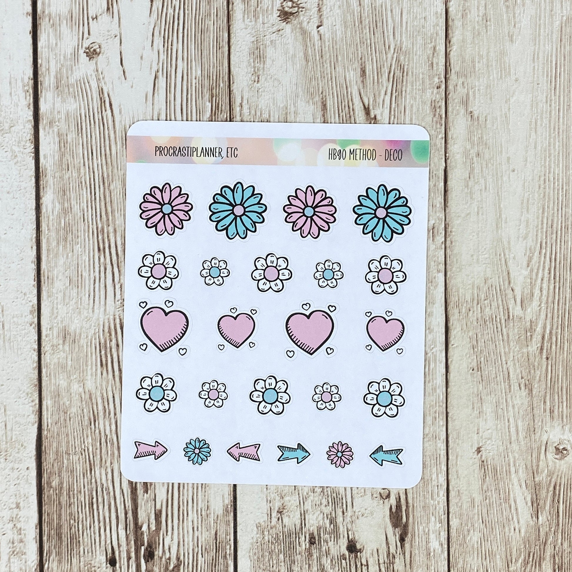 HB90 Method Collab - DECO Sheets Flowers, Hearts, Arrows