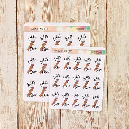 Edits Done! Celebration Planner Stickers for Authors
