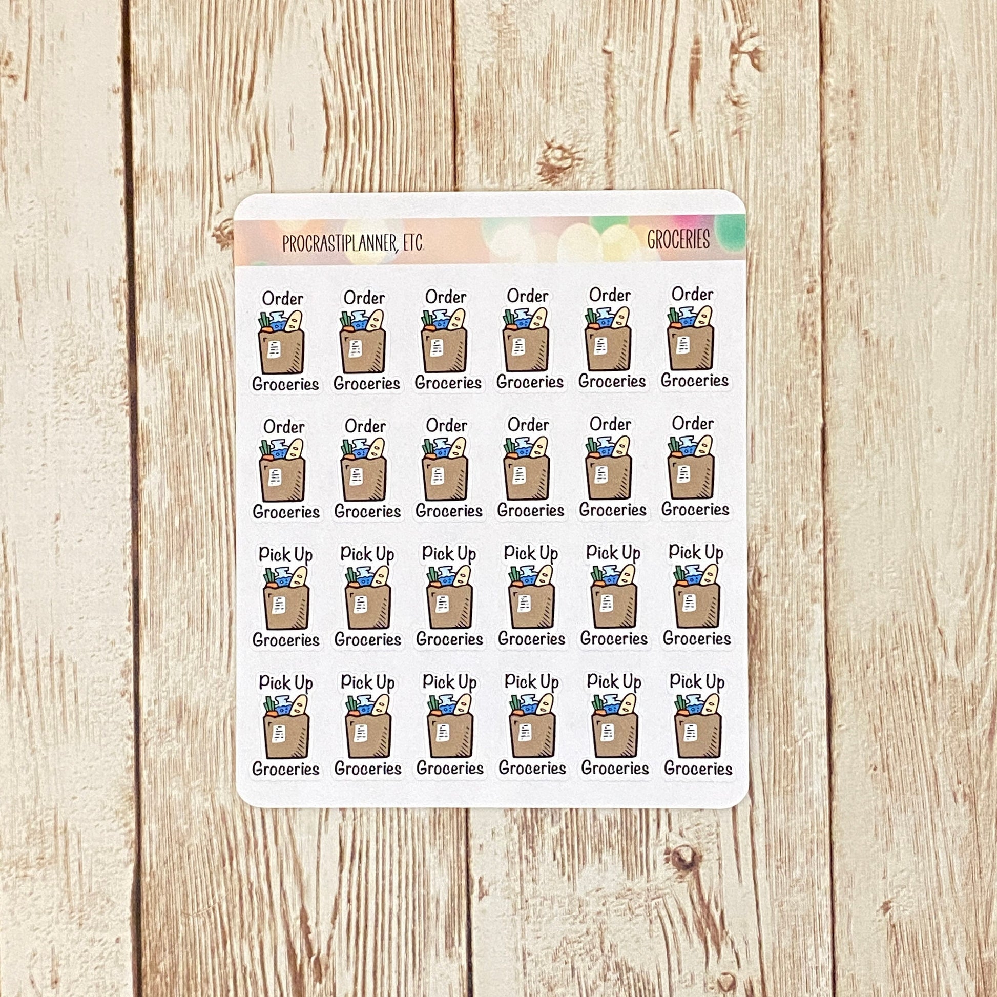 Grocery Bag Planner Stickers
