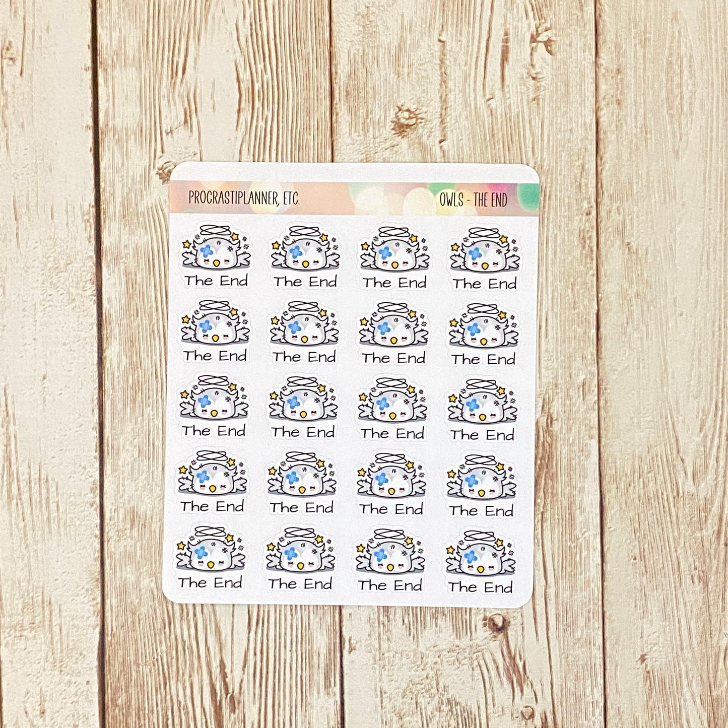 Owl Writing Theme - The End Planner Stickers