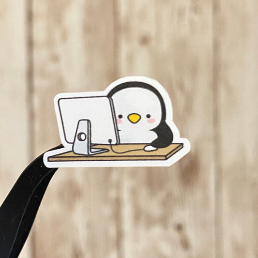 Penguin At Desk Planner Stickers