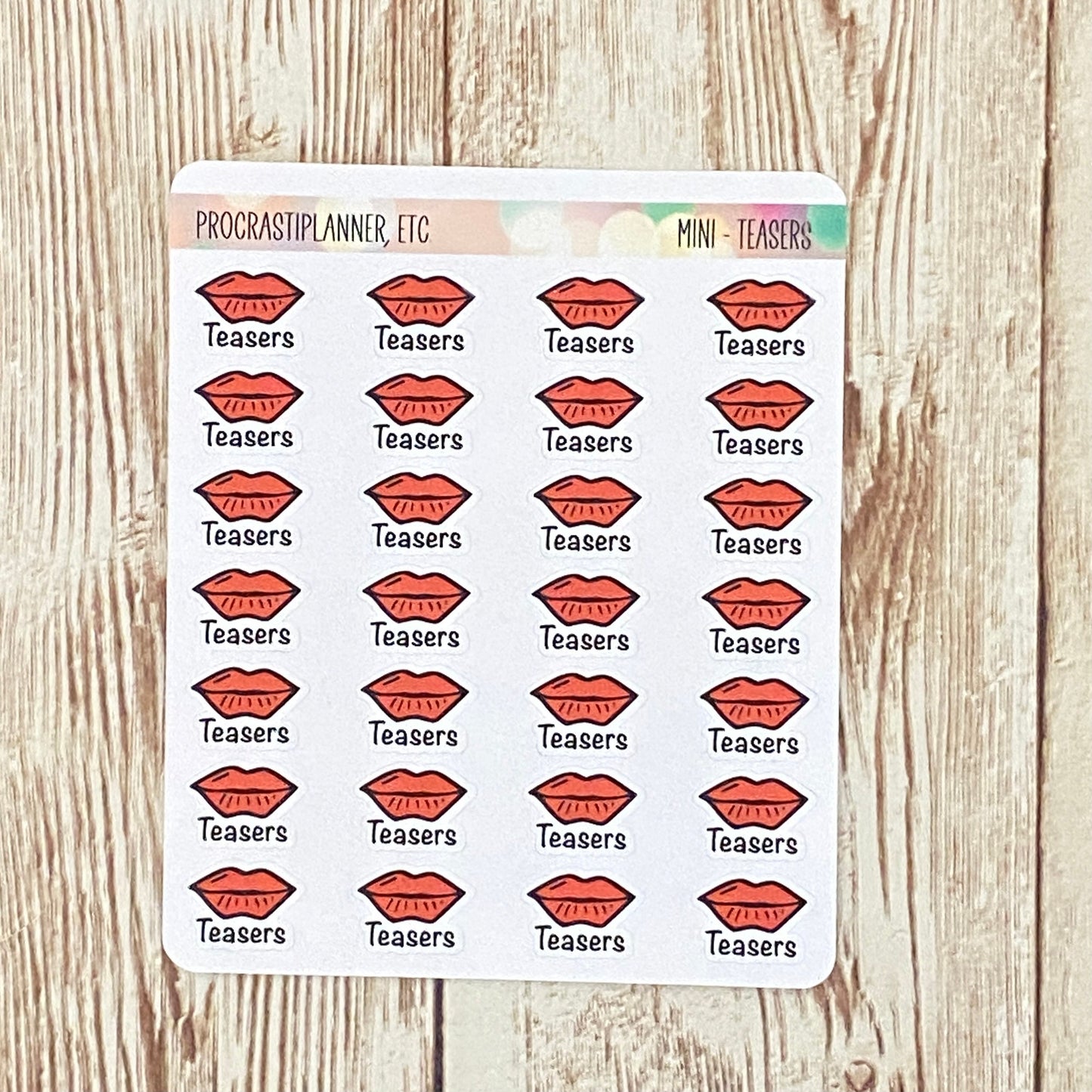 Teasers Book Launch Planner Stickers Regular and Mini Size