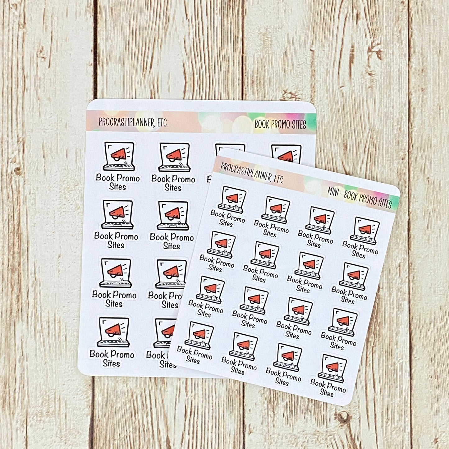 Book Promo Sites Book Launch Planner Stickers Regular and Mini Size