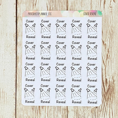 Cover Reveal Book Launch Planner Stickers Regular and Mini Size