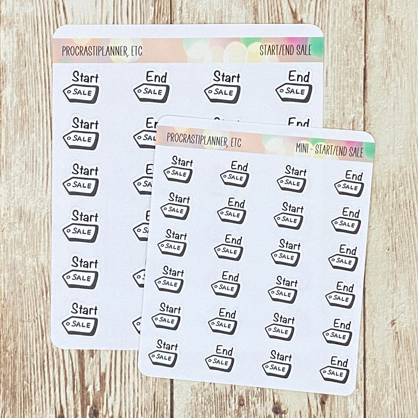 Start/End Sale Book Launch Planner Stickers Regular and Mini Size