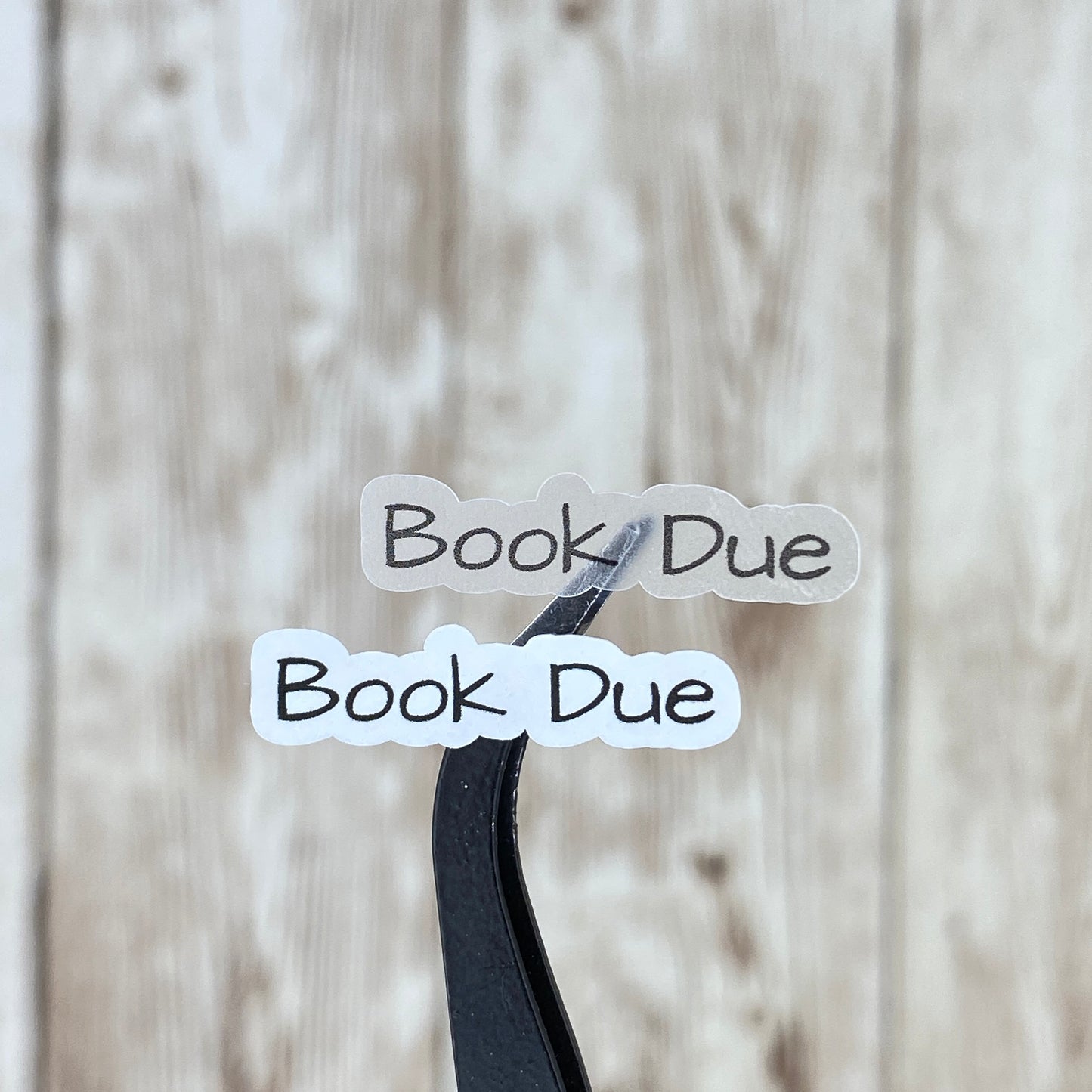 Book Due - Black Text Planning Sticker in White Matte or Clear Matte