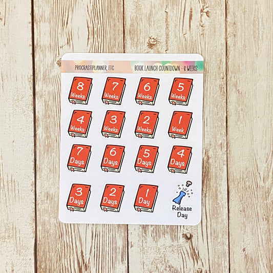 Book Launch - 8 Week Countdown Planner Stickers