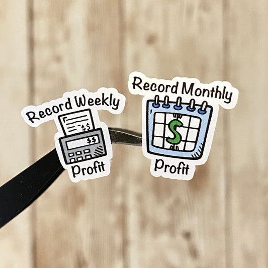 Record Weekly or Monthly Profit Planner Stickers for Authors, Writers, Entrepreneurs