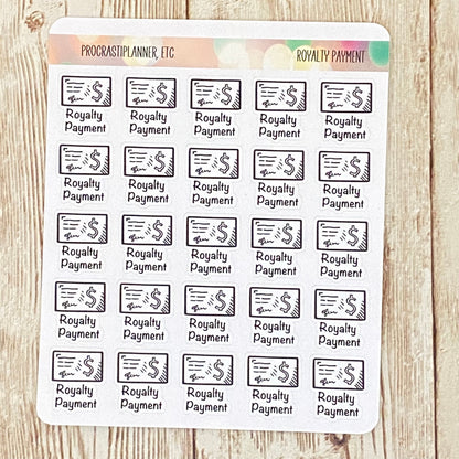 Royalty Payment Planner Stickers Payment Tracking for Authors, Creators