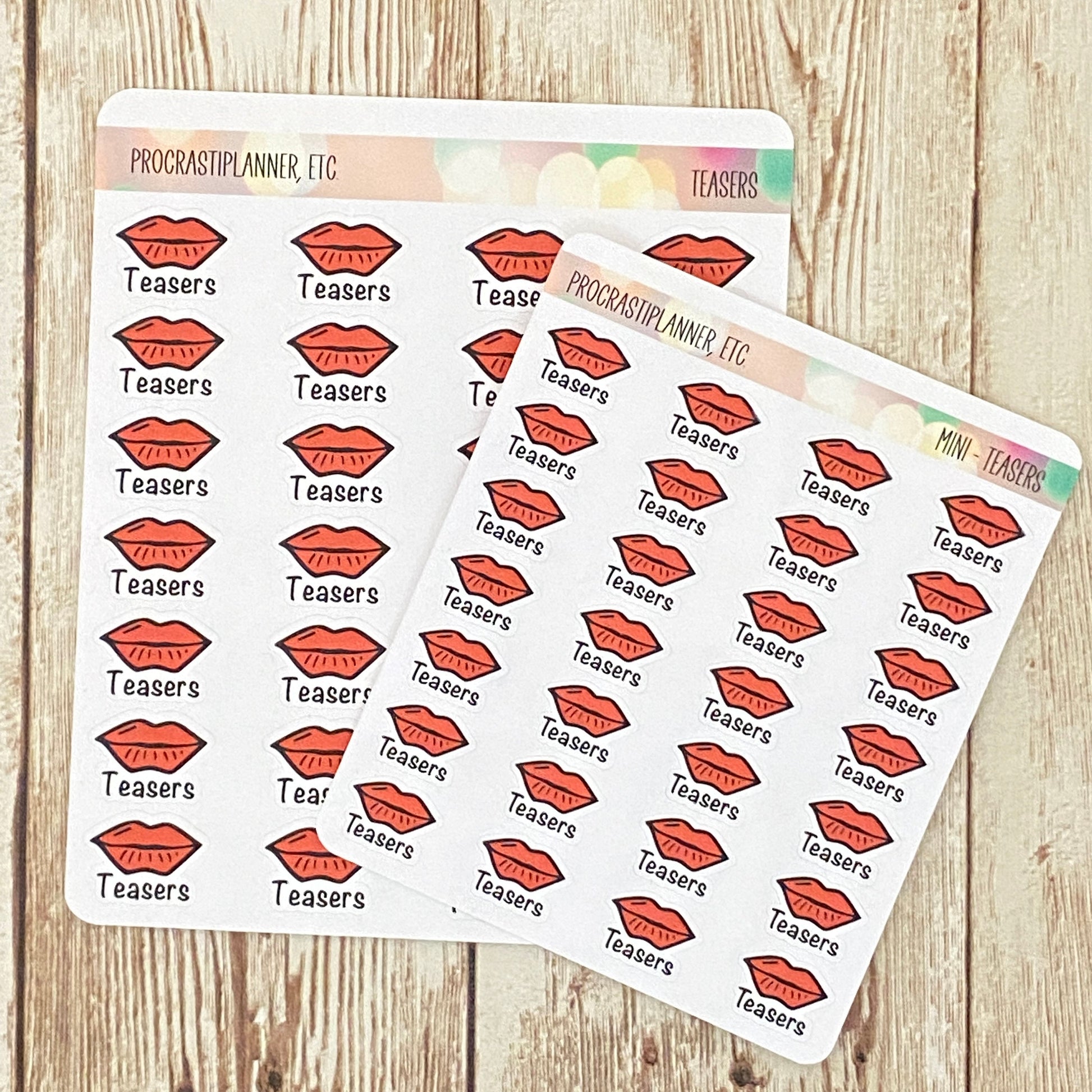 Teasers Book Launch Planner Stickers Regular and Mini Size