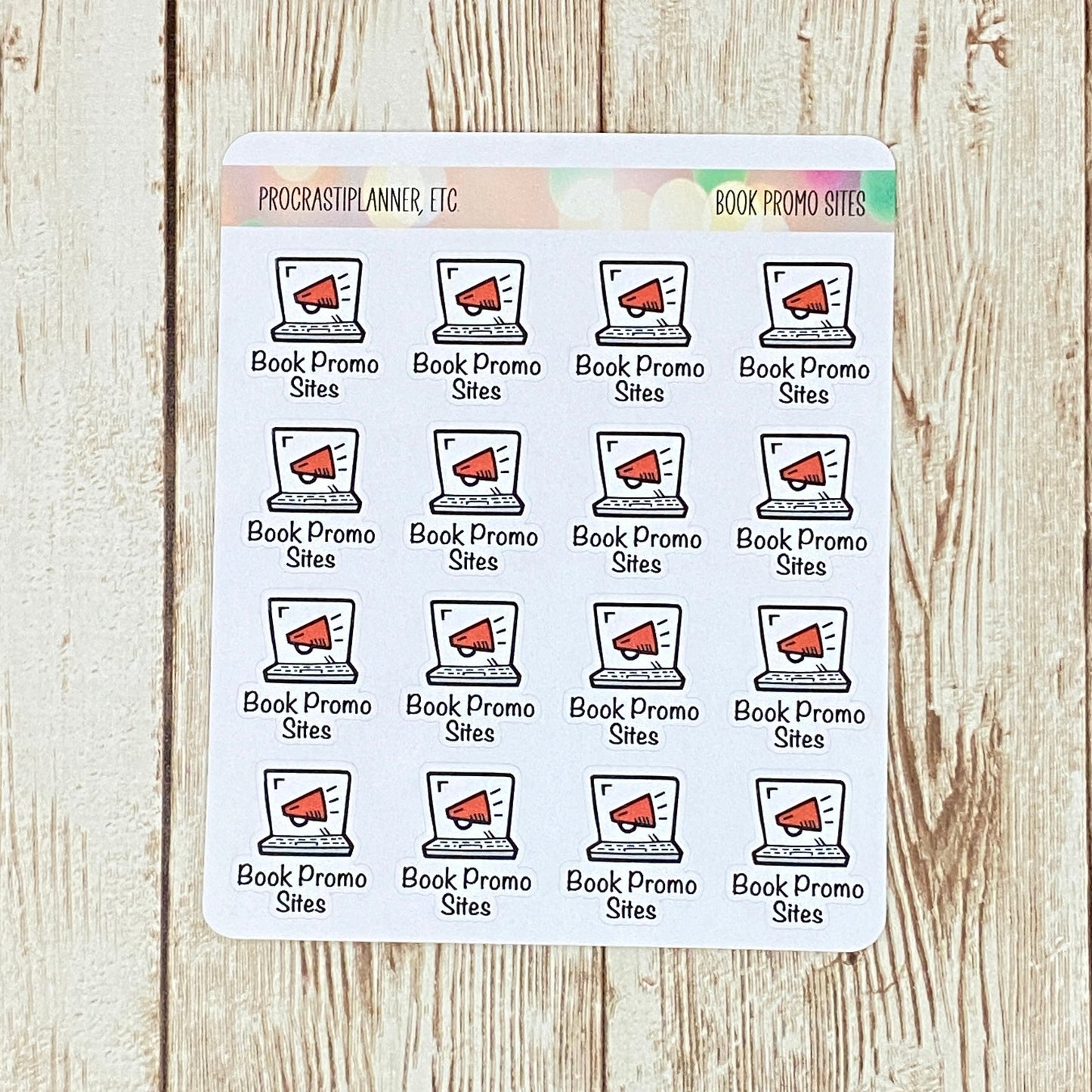 Book Promo Sites Book Launch Planner Stickers Regular and Mini Size