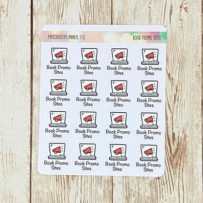 Book Promo Sites Book Launch Planner Stickers Regular and Mini Size