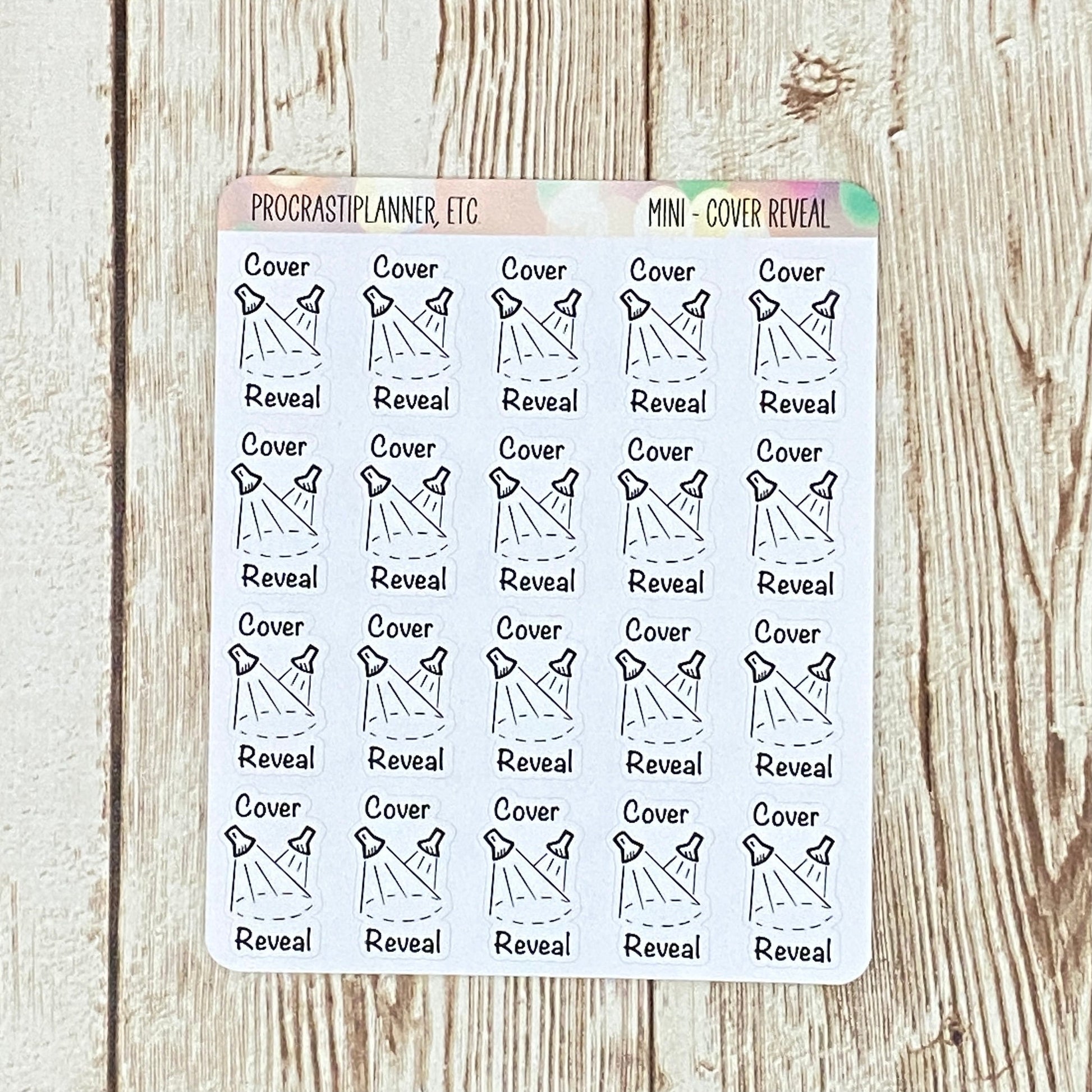 Cover Reveal Book Launch Planner Stickers Regular and Mini Size