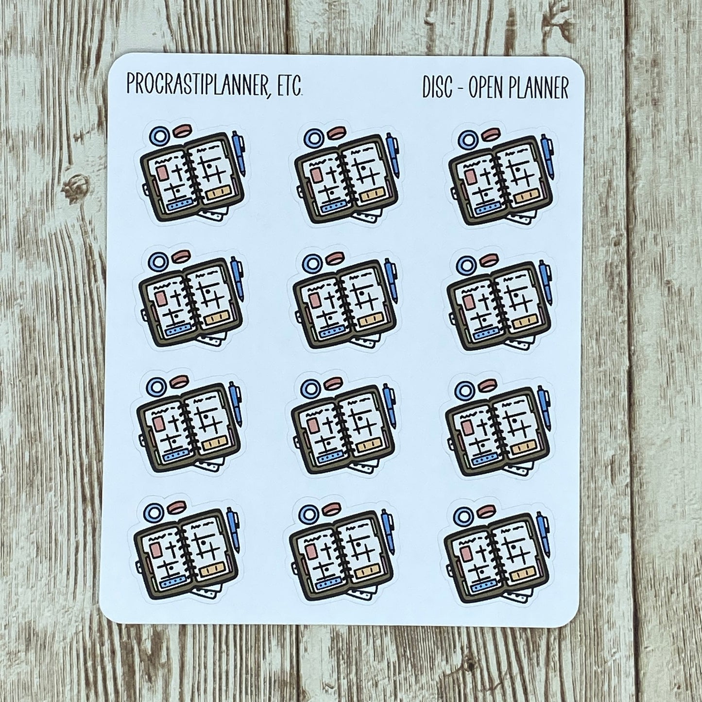 Open Face Disc Planner - Planner Stickers for Agendas, Journals and Scrapbooking