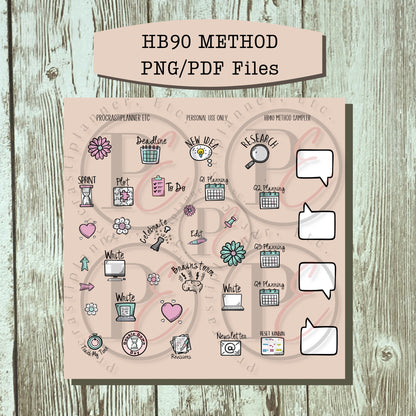 Digital HB90 Collab Sampler - PNG Stickers for Goodnotes or Digital Planning for Writers, Authors