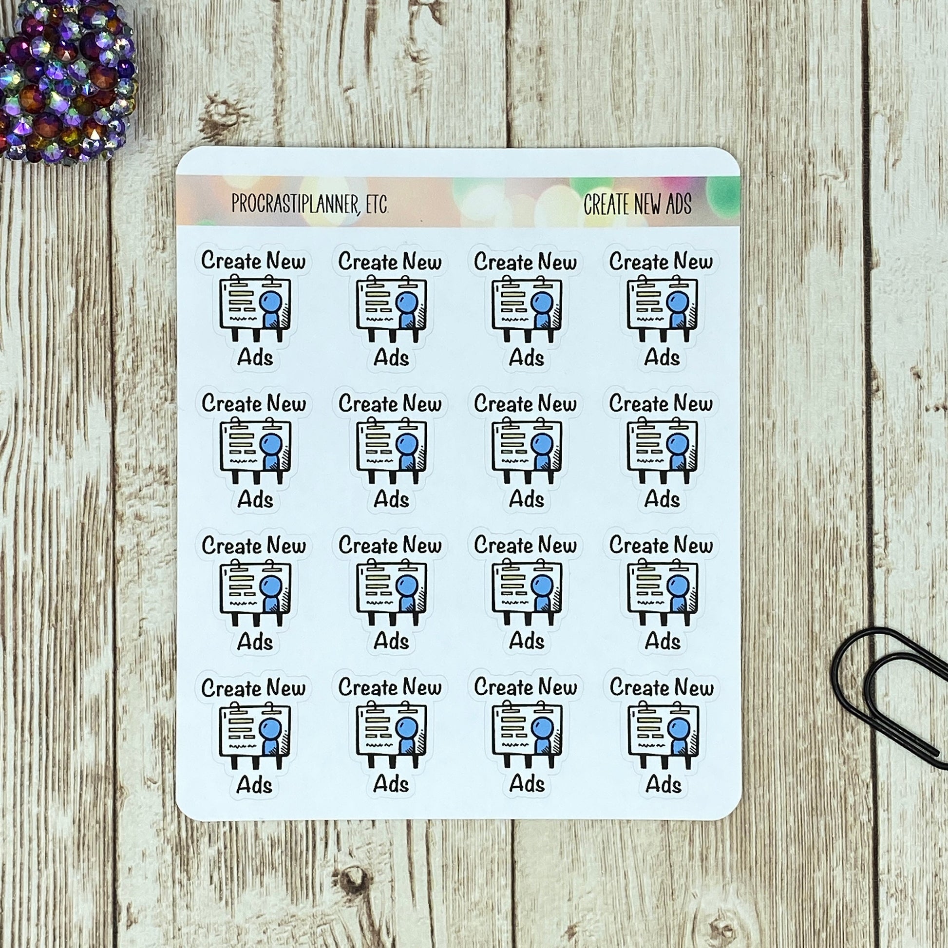 Create New Ads/Re-Up Ads Planner Stickers for Authors, Writers, Bloggers, Entrepreneurs