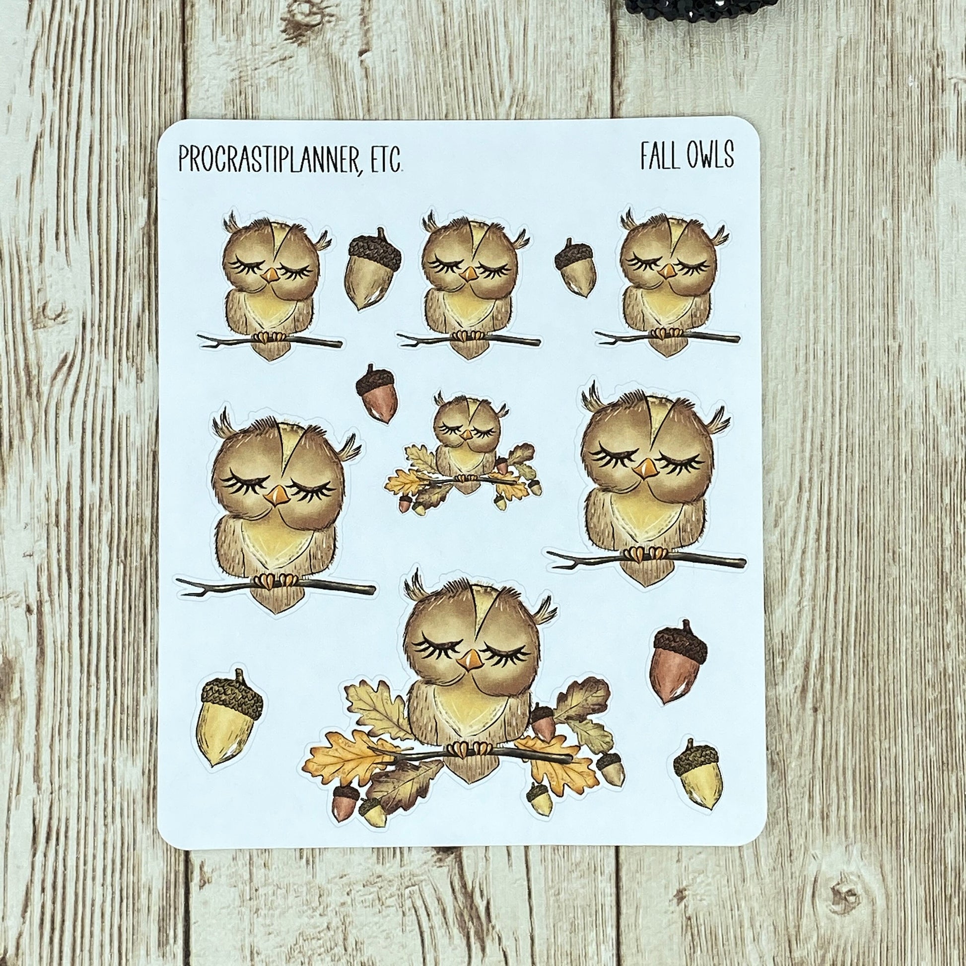 Fall Owl Kiss Cut Planner Stickers