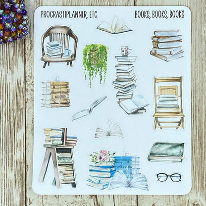 Books, Books, Books - Planner Stickers